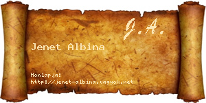 Jenet Albina névjegykártya